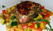 Atún a la plancha con samfaina