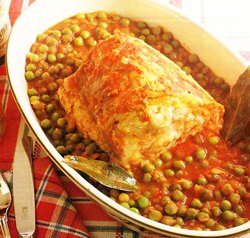 Atún asado con queso