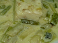 Bacalao con crema de ajos tiernos