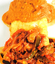 Bacalao con dos samfainas
