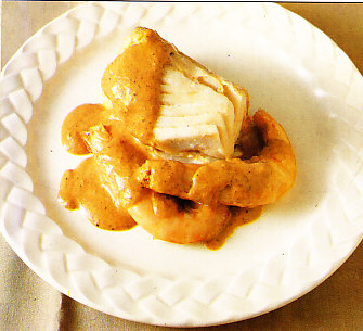 Bacalao con langostinos