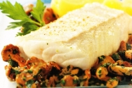 Bacalao fresco con rebozuelos