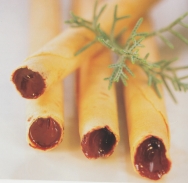 Barquillos rellenos de Gianduja