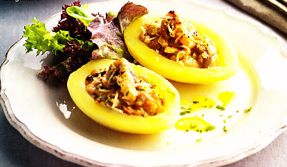 Barquitas de patata rellenas con champiñones