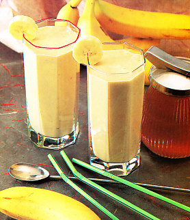 Batido de vainilla y plátano