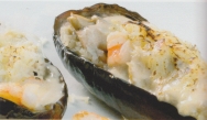 Berenjenas rellenas de langostinos