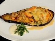 Berenjenas rellenas de marisco