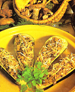 Berenjenas rellenas de setas