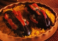 Berenjenas rellenas de tomate y cebolla