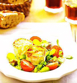 Berros con queso de cabra