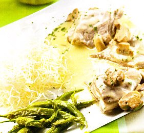Blanqueta con fideos fritos