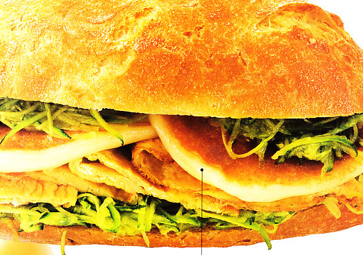 Bocadillo de tortilla con calabacín