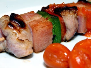 Brochetas de pava