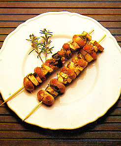 Brochetas de riñones de cordero