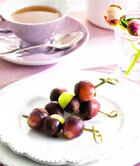 Brochetas de uva