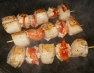 Brochetas de vieiras