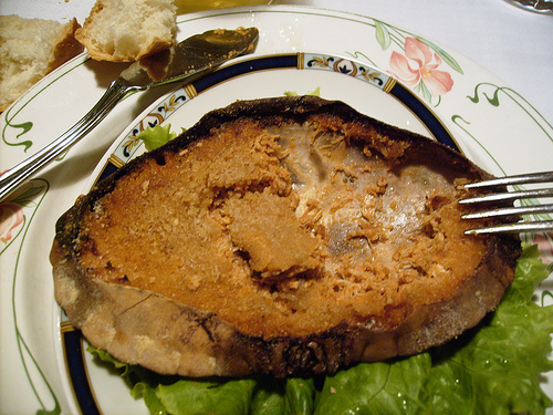 Buey de mar gratinado