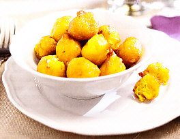 Buñuelos de calabaza, ajo y perejil