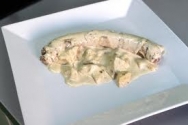 Butifarra con peras y queso gorgonzola
