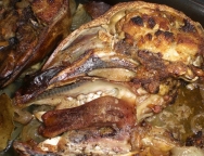 Cabezas de cordero asadas