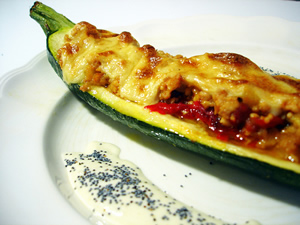 Calabacines gratinados con queso