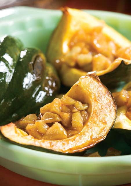 Calabaza con relleno de manzana