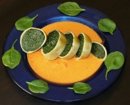Calamar relleno de espinacas