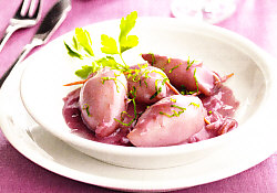 Calamares al vino tinto