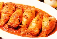 Calamares rellenos al vino blanco