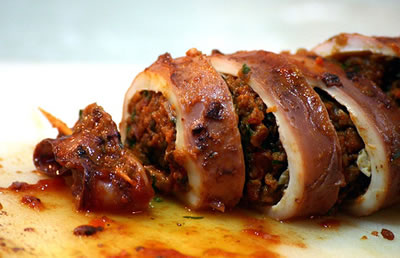 Calamares rellenos con tomate