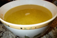 Caldo de ave con jamón
