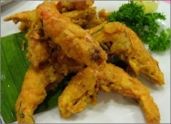 Camarones con salsa de naranja y semelillas de ajonjolí