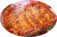 Canelones de bacalao y almendras con salsa de mousse de escalibada