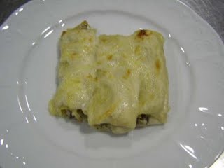 Canelones de champiñones y roquefort