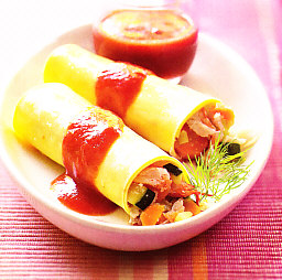 Canelones de marisco