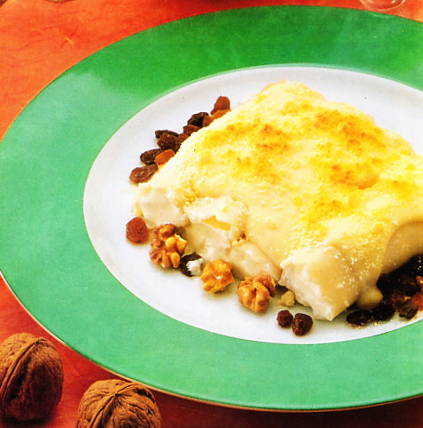 Canelones de nueces y pasas