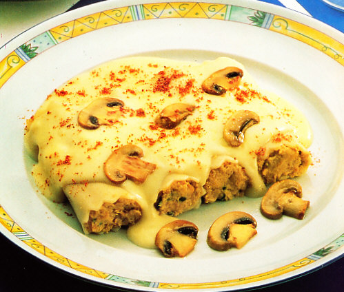 Canelones de requesón y ternera