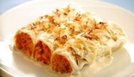 Canelones de sanfaina y setas de cardo