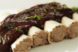 Canelones de secreto de cerdo ibérico al cacao