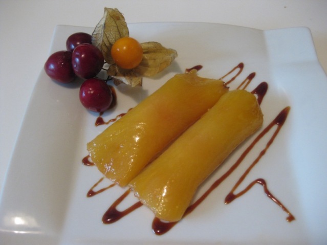 Canelones rellenos de frutas de Otoño y chocolate