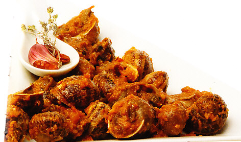 Caracoles con salsa