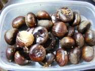 Castañas cocidas con anís