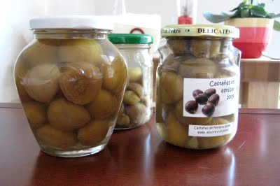 Castañas en almíbar