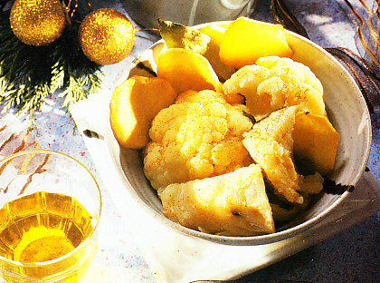 Cazuela de coliflor y bacalao