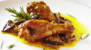 Cazuela de pollo de corral con setas