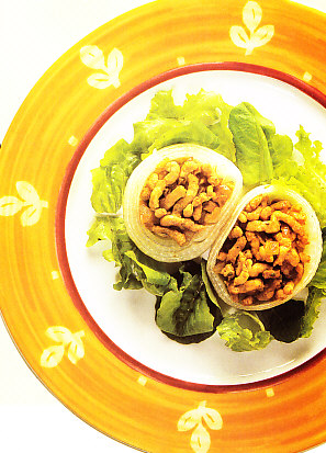 Cebolla rellena de pavo