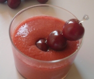Cerezas con zumo de naranjas