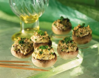 Champiñones rellenos con carne de cerdo