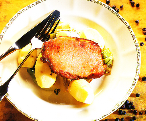 Chuletas ahumadas estilo Estrasburgo