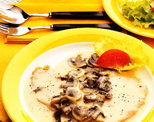 Chuletas de cerdo con champiñones